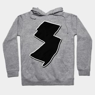Black New Jersey Outline Hoodie